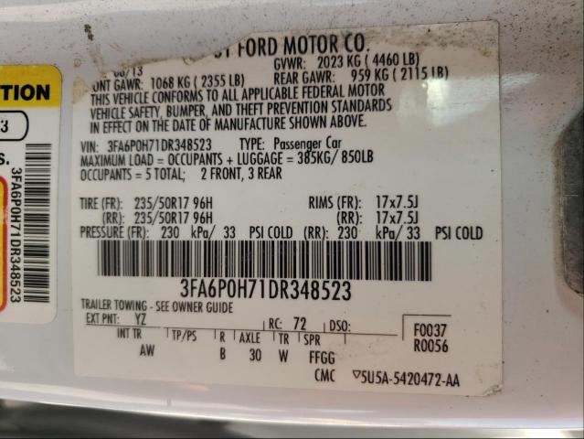 Photo 9 VIN: 3FA6P0H71DR348523 - FORD FUSION SE 