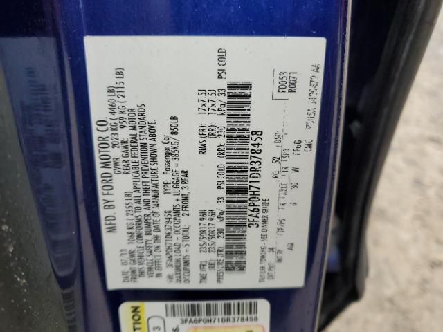 Photo 12 VIN: 3FA6P0H71DR378458 - FORD FUSION SE 