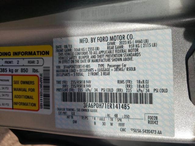 Photo 9 VIN: 3FA6P0H71ER141485 - FORD FUSION SE 