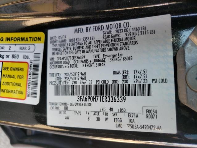 Photo 9 VIN: 3FA6P0H71ER336339 - FORD FUSION SE 