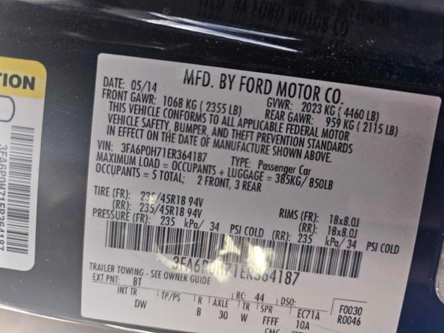 Photo 9 VIN: 3FA6P0H71ER364187 - FORD FUSION SE 