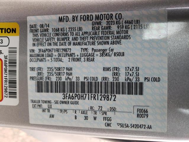 Photo 11 VIN: 3FA6P0H71FR129872 - FORD FUSION SE 