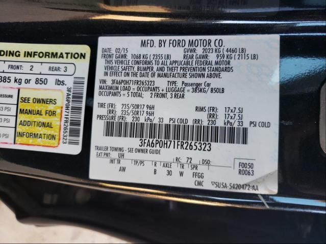 Photo 9 VIN: 3FA6P0H71FR265323 - FORD FUSION SE 