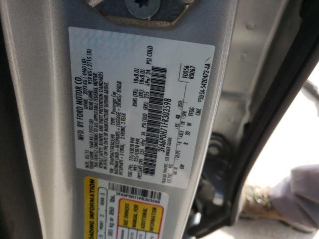 Photo 9 VIN: 3FA6P0H71FR303598 - FORD FUSION SE 