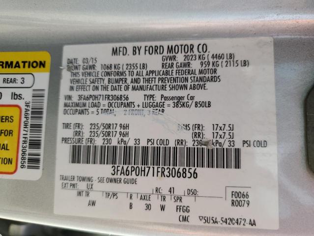 Photo 11 VIN: 3FA6P0H71FR306856 - FORD FUSION SE 