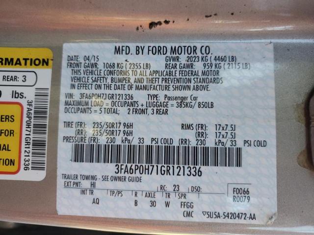 Photo 12 VIN: 3FA6P0H71GR121336 - FORD FUSION SE 