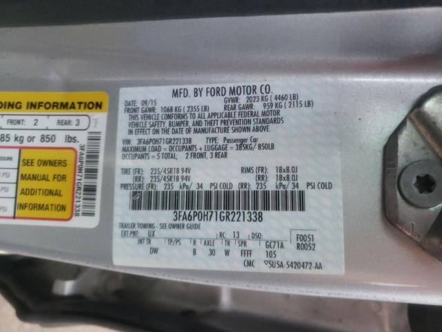 Photo 9 VIN: 3FA6P0H71GR221338 - FORD FUSION SE 