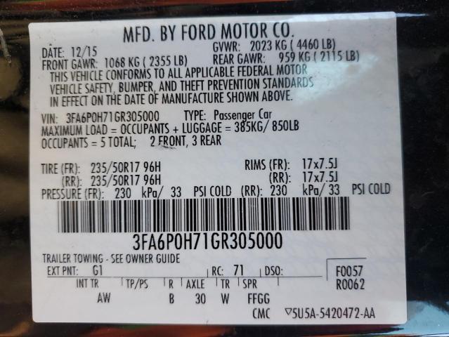 Photo 11 VIN: 3FA6P0H71GR305000 - FORD FUSION SE 