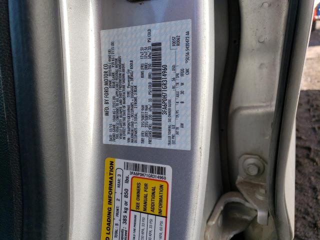 Photo 11 VIN: 3FA6P0H71GR314960 - FORD FUSION SE 