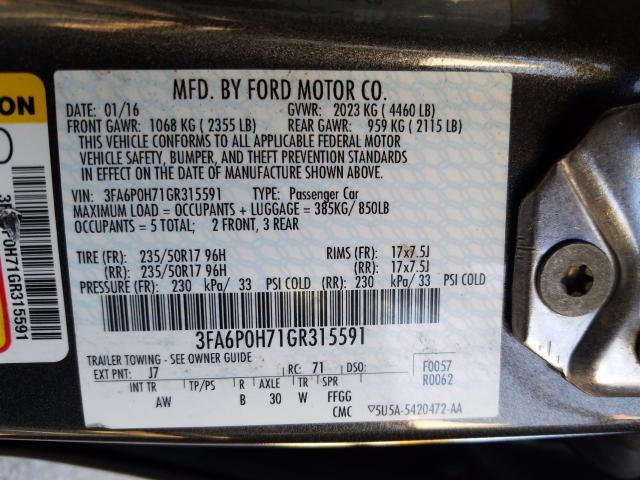 Photo 9 VIN: 3FA6P0H71GR315591 - FORD FUSION 