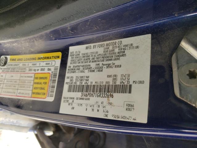 Photo 9 VIN: 3FA6P0H71GR332696 - FORD FUSION SE 