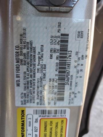 Photo 11 VIN: 3FA6P0H71HR117613 - FORD FUSION SE 