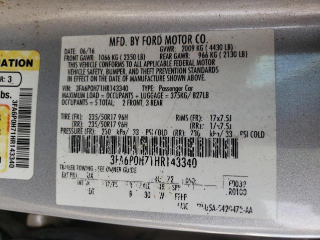 Photo 11 VIN: 3FA6P0H71HR143340 - FORD FUSION SE 