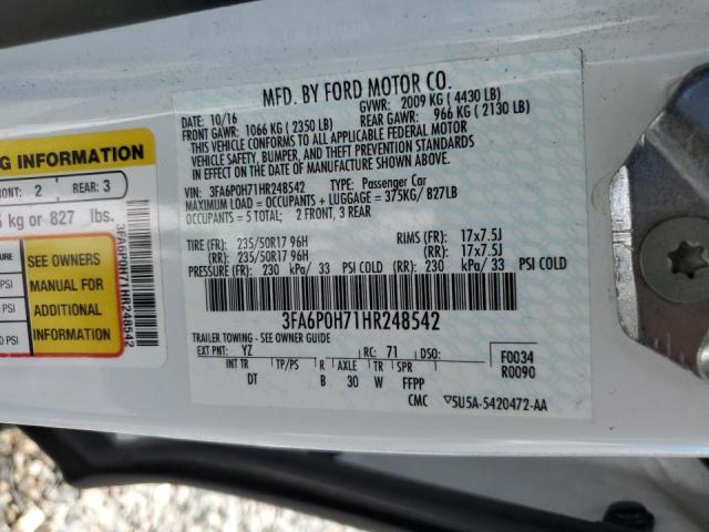 Photo 11 VIN: 3FA6P0H71HR248542 - FORD FUSION SE 