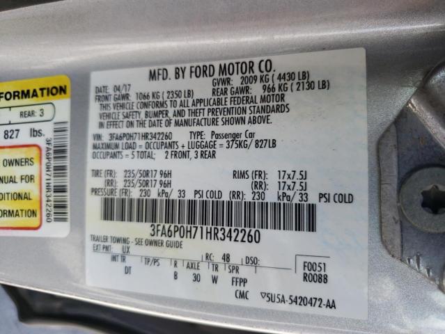 Photo 11 VIN: 3FA6P0H71HR342260 - FORD FUSION SE 