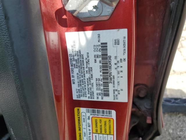 Photo 12 VIN: 3FA6P0H71HR349340 - FORD FUSION SE 