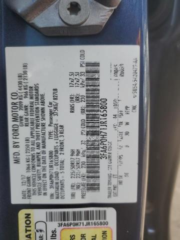 Photo 11 VIN: 3FA6P0H71JR165800 - FORD FUSION SE 