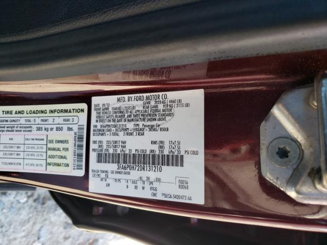 Photo 9 VIN: 3FA6P0H72DR131210 - FORD FUSION 