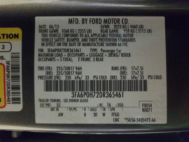 Photo 9 VIN: 3FA6P0H72DR365461 - FORD FUSION SE 