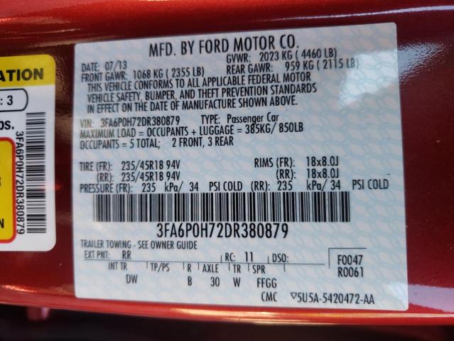 Photo 9 VIN: 3FA6P0H72DR380879 - FORD FUSION 