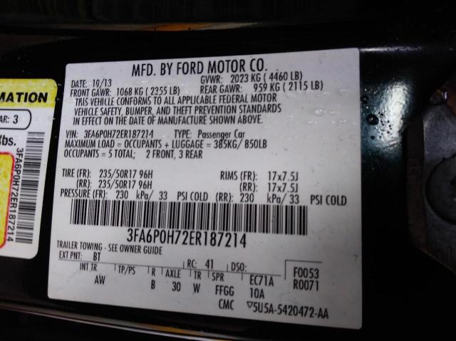 Photo 9 VIN: 3FA6P0H72ER187214 - FORD FUSION SE 