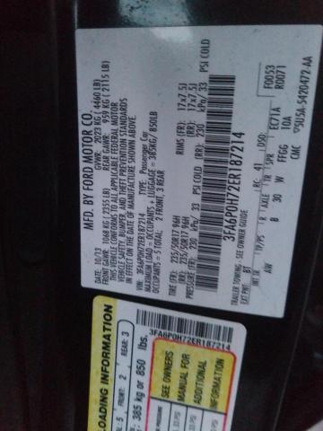 Photo 9 VIN: 3FA6P0H72ER187214 - FORD FUSION SE 