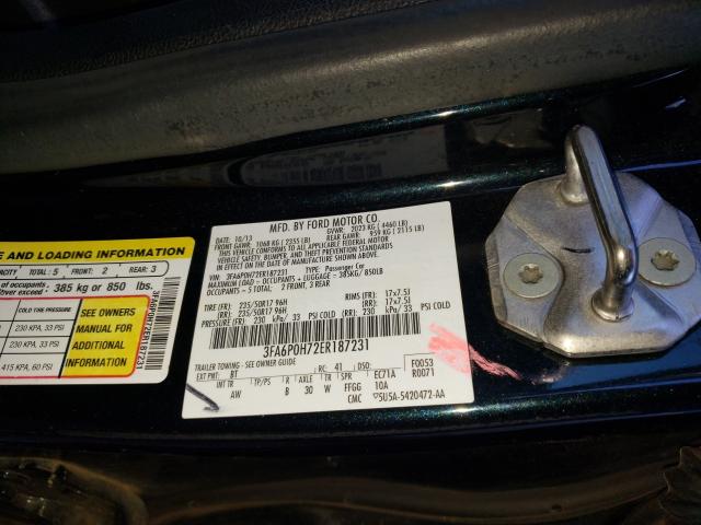 Photo 9 VIN: 3FA6P0H72ER187231 - FORD FUSION 