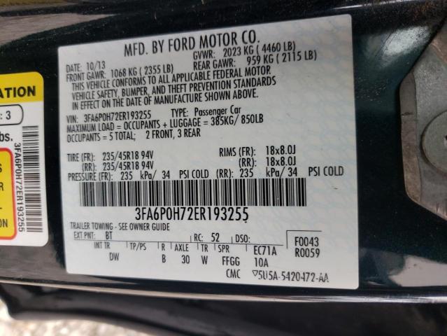 Photo 11 VIN: 3FA6P0H72ER193255 - FORD FUSION SE 