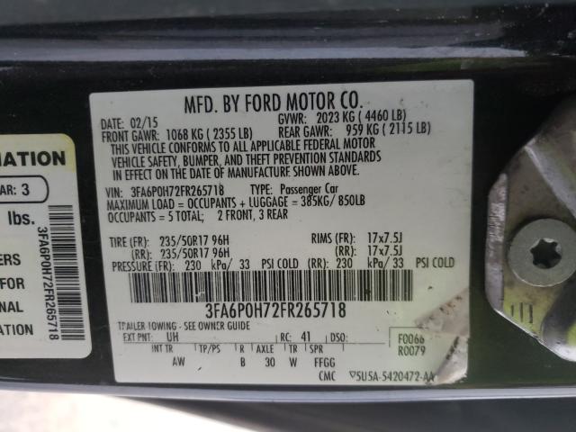 Photo 9 VIN: 3FA6P0H72FR265718 - FORD FUSION SE 