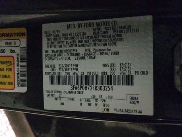 Photo 9 VIN: 3FA6P0H72FR303254 - FORD FUSION SE 