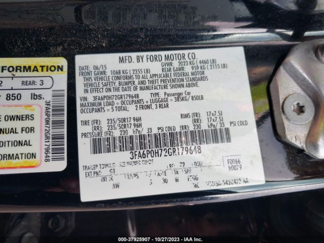 Photo 8 VIN: 3FA6P0H72GR179648 - FORD FUSION 