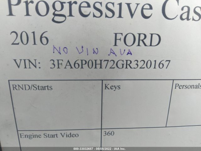 Photo 8 VIN: 3FA6P0H72GR320167 - FORD FUSION 