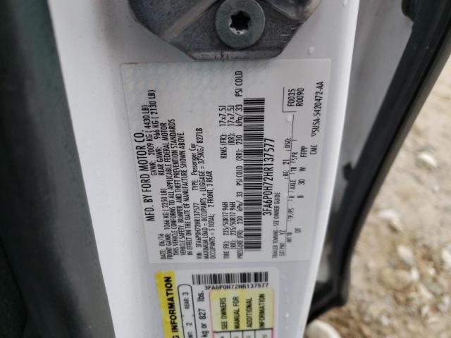 Photo 11 VIN: 3FA6P0H72HR137577 - FORD FUSION SE 