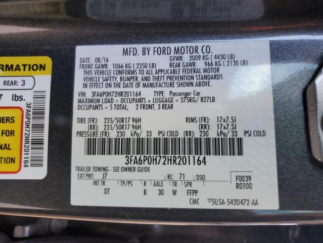 Photo 11 VIN: 3FA6P0H72HR201164 - FORD FUSION SE 