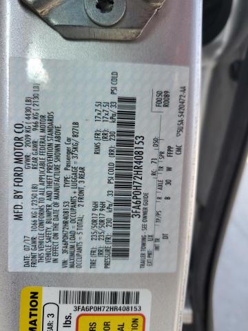 Photo 12 VIN: 3FA6P0H72HR408153 - FORD FUSION SE 