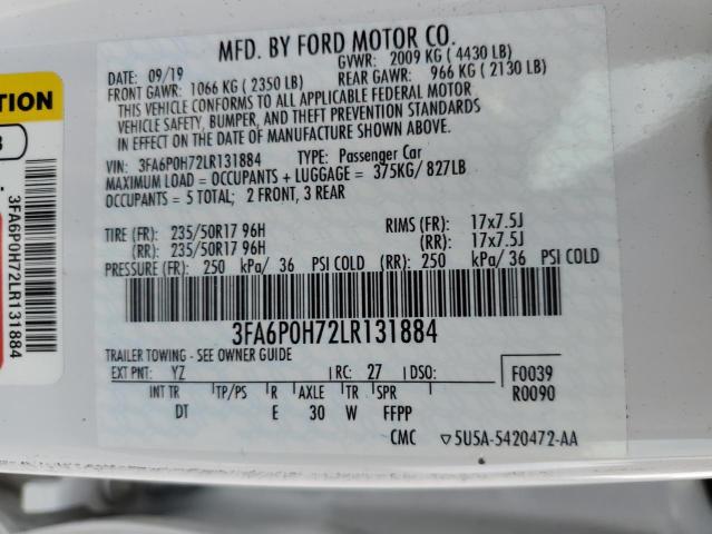 Photo 11 VIN: 3FA6P0H72LR131884 - FORD FUSION SE 