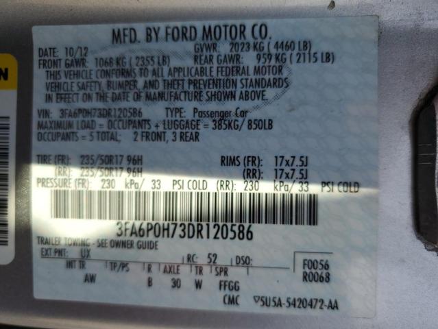 Photo 11 VIN: 3FA6P0H73DR120586 - FORD FUSION SE 