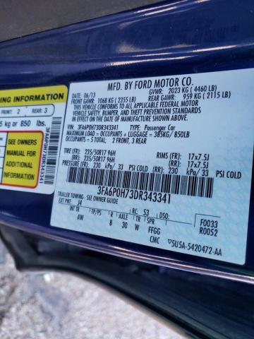 Photo 11 VIN: 3FA6P0H73DR343341 - FORD FUSION SE 