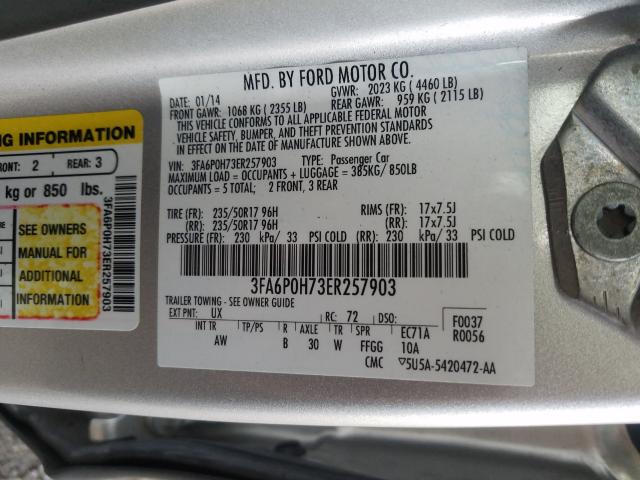 Photo 9 VIN: 3FA6P0H73ER257903 - FORD FUSION SE 