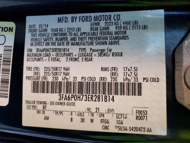 Photo 9 VIN: 3FA6P0H73ER281814 - FORD FUSION SE 