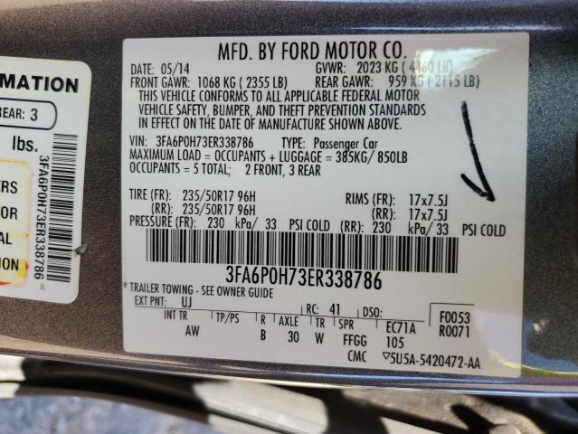 Photo 11 VIN: 3FA6P0H73ER338786 - FORD FUSION 