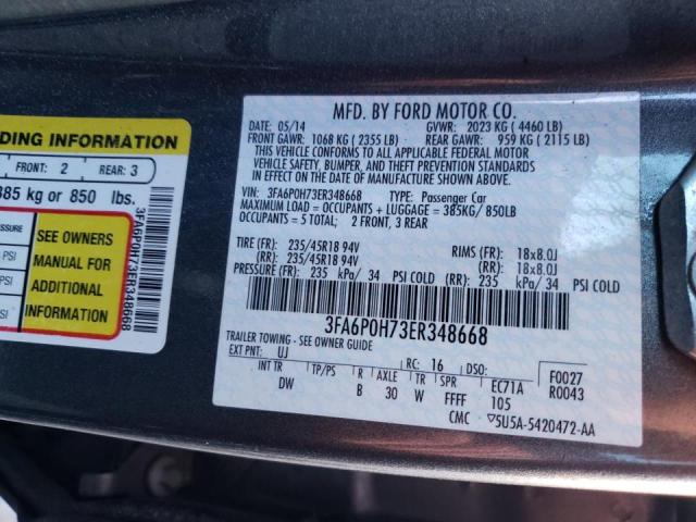 Photo 9 VIN: 3FA6P0H73ER348668 - FORD FUSION 