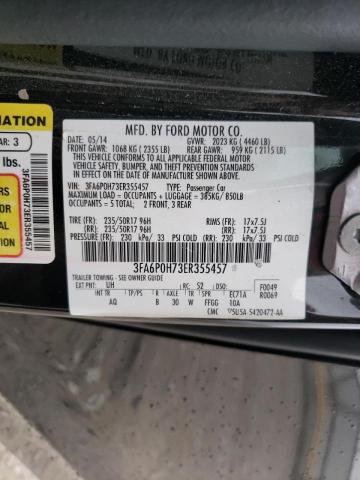 Photo 9 VIN: 3FA6P0H73ER355457 - FORD FUSION SE 