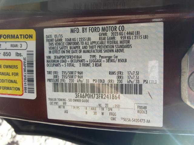 Photo 9 VIN: 3FA6P0H73FR241864 - FORD FUSION 