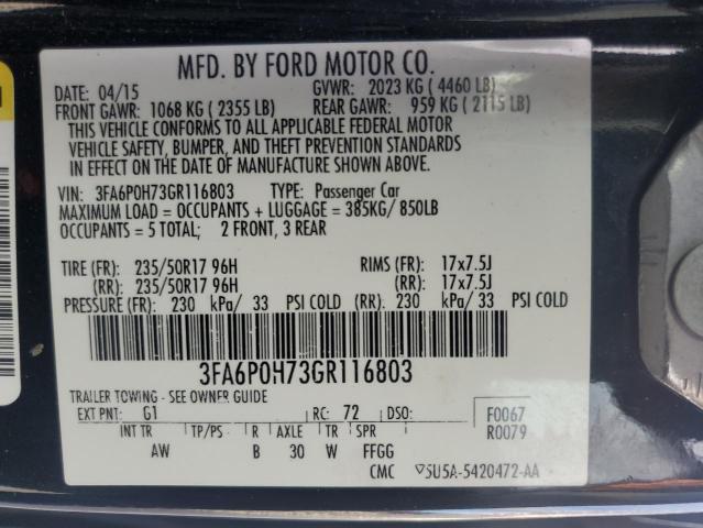 Photo 11 VIN: 3FA6P0H73GR116803 - FORD FUSION 