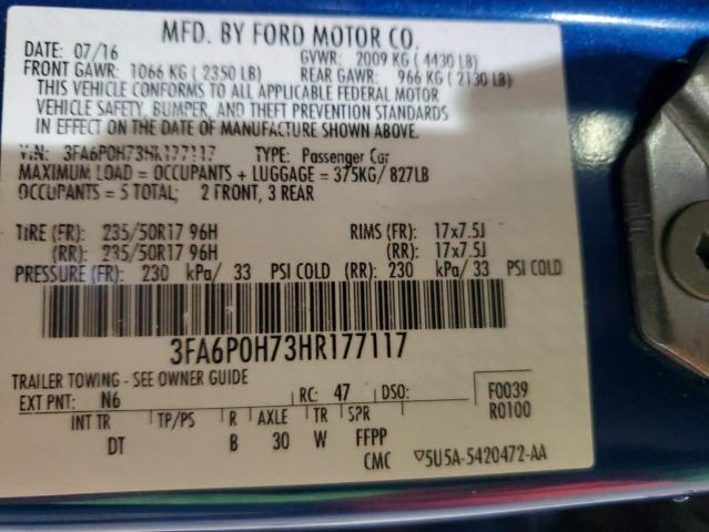 Photo 11 VIN: 3FA6P0H73HR177117 - FORD FUSION 