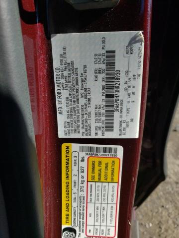 Photo 11 VIN: 3FA6P0H73HR218930 - FORD FUSION 