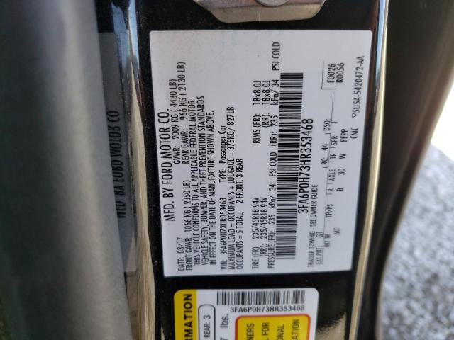 Photo 11 VIN: 3FA6P0H73HR353468 - FORD FUSION 