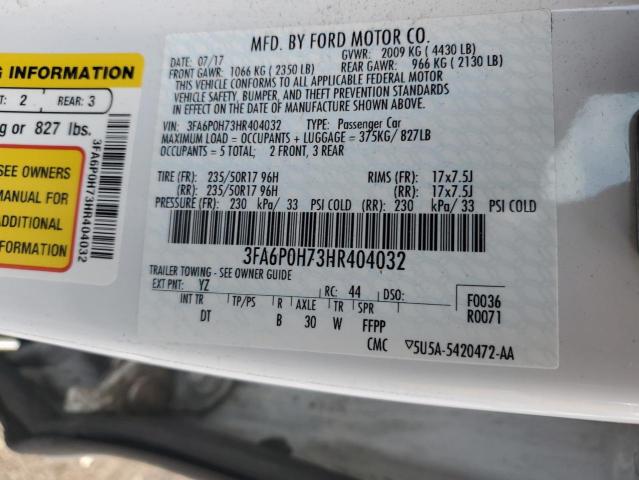 Photo 11 VIN: 3FA6P0H73HR404032 - FORD FUSION SE 