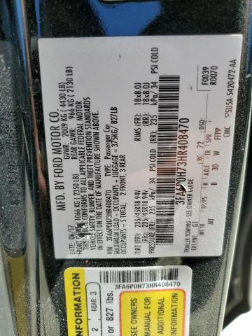 Photo 11 VIN: 3FA6P0H73HR408470 - FORD FUSION SE 